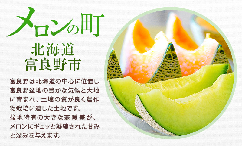 ＜2026年発送＞富良野メロン 赤肉/青肉 食べ比べセット 計2玉　約1.3kg～1.6kg [ メロン フルーツ 果物 北海道 富良野 ]