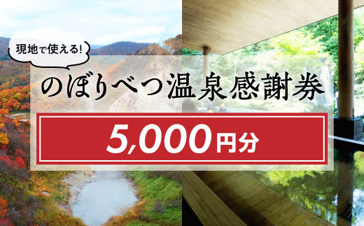 のぼりべつ温泉感謝券5，000円分