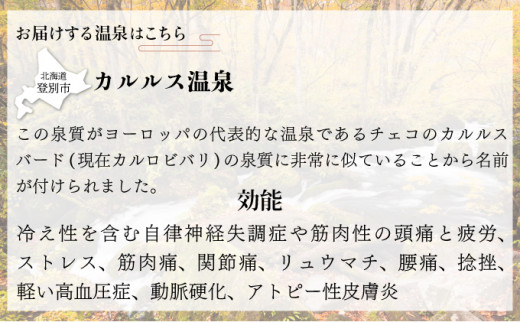 自宅で温泉入浴　登別カルルス温泉20L