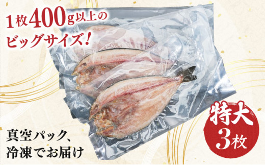 北海道産 冷凍開きホッケ 400g以上×3枚 真空包装