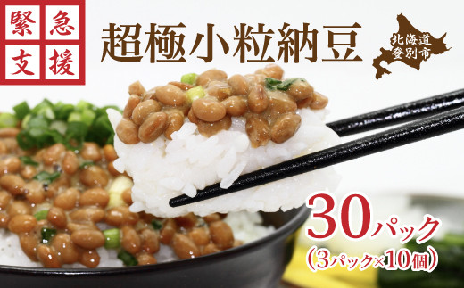 道南平塚食品 老舗 厳選素材 栄養 北海道産 極小粒な納豆3パック×10 | 納豆 パック 小分け 産地直送 国産 小粒 なっとう ナットウ 高級 大豆 厳選 老舗 栄養 発酵 ふるさと納税 人気 おすすめ ランキング 北海道 登別市