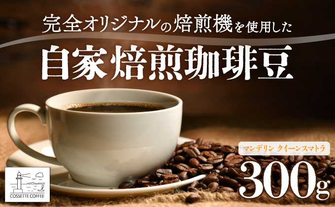 自家焙煎 コーヒー豆 100g×3個セット 300g（自家焙煎 コーヒー豆 マンデリン クイーンスマトラ100g×3個セット）