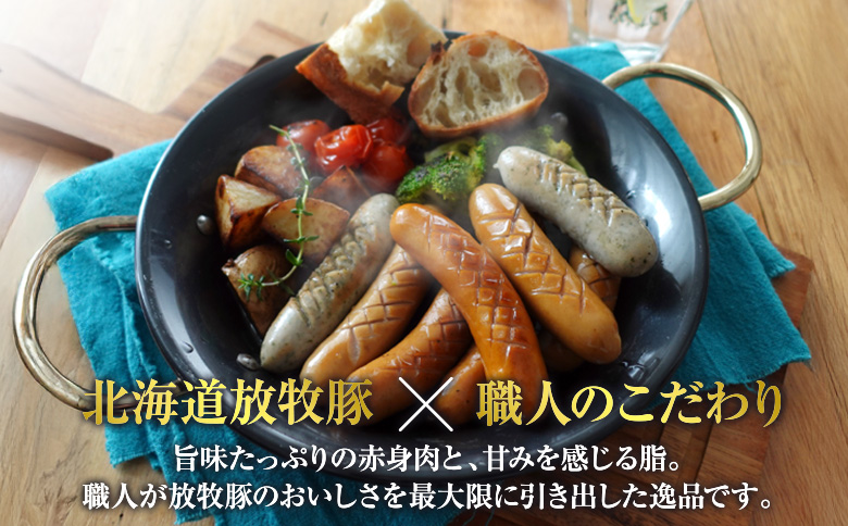 【定期便：3回】北海道産放牧豚 無添加ハーブソーセージ ×20パック | 定期便 北海道産 放牧豚 豚肉 ポーク 無添加 ハーブソーセージ ソーセージ ウインナー 結着剤不使用 保存料不使用 発色剤不使用 化学調味料不使用 こだわり バジル パセリ ハーブ ノンスモーク おつまみ お取り寄せ 北海道 恵庭市 恵庭【120087】