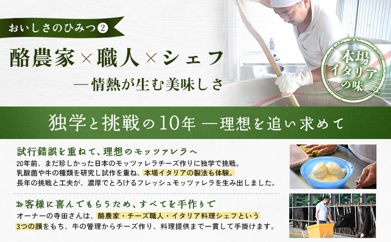 モッツァレラチーズ6個入セット(冷凍) | モッツアレラ イタリア 計900g 150g×6個 冷凍発送 ミルキー 新鮮 乳脂肪分6％ ミルク特有 なめらかな舌触り もちもち食感 フレッシュモッツァレラ 自家製 コクと濃厚さ 牧場直営レストラン 寺田牧場 乳牛 サラダ ピザ パスタ 酪農家 チーズ職人 シェフ ファームレストラン お土産 贈り物 みるくのアトリエ お取り寄せ 北海道 恵庭市 恵庭【15000201】