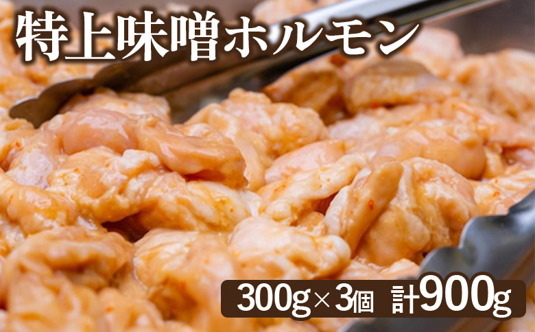 豚上味噌ホルモン 300g 3個 計900g オンライン 申請 ふるさと納税 北海道 恵庭 ホルモン 味噌ホルモン 味付き タレ 味噌ダレ 味付き肉 豚 豚肉 直腸 肉 お肉 焼肉 バーベキュー BBQ アウトドア 恵庭市【160028】