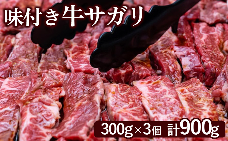 味付き牛サガリ 300g 3個 計900g オンライン 申請 ふるさと納税 北海道 恵庭 サガリ 味付き タレ 味付き肉 牛 牛肉 横隔膜 肉 お肉 焼肉 バーベキュー BBQ アウトドア 恵庭市【160030】