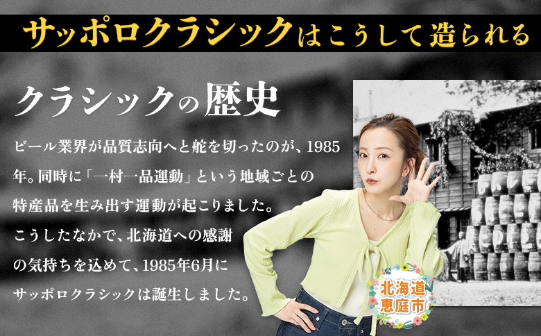 『定期便：全12回』サッポロクラシック350ml×24本【北海道限定】【30005201】