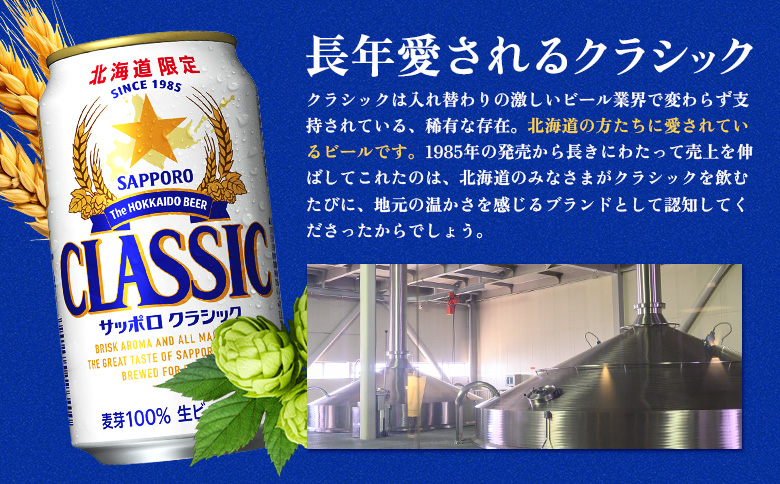 『定期便：全12回』サッポロクラシック500ml×24本【北海道限定】【30005601】