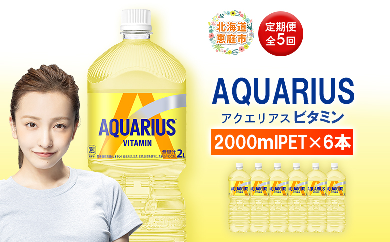 定期便 全5回 アクエリアス ビタミン 2LPET×6本 | ビタミン マルチビタミン ビタミン飲料 健康飲料 スポーツドリンク 熱中症対策 水分補給 大容量 2Lペットボトル 6本セット 日常使い ビタミン補給 お取り寄せ 北海道 恵庭市【380089】