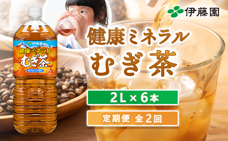 『定期便：全2回』健康ミネラルむぎ茶2L×6本【500008】