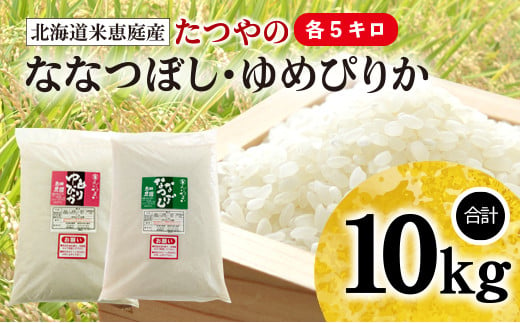 【定期便：全3回】北海道米「恵庭産たつやのななつぼし・ゆめぴりか」各5kgセット【56000201】