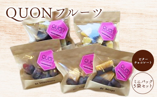 QUONフルーツミニパック5袋セット（ビターチョコレート）【660008】