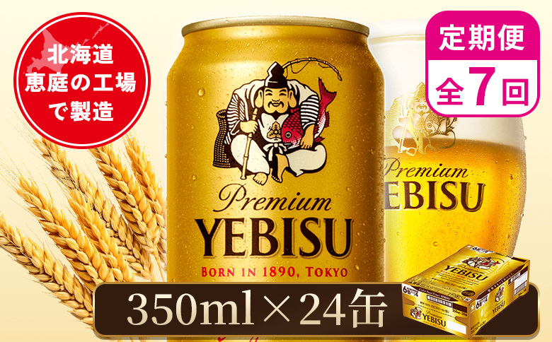 【定期便：全7回】サッポロヱビスビール 350ml×24本 | サッポロビール 350ml サッポロ エビス ヱビス ビール 生ビール オンライン 申請 北海道 恵庭 お酒 酒 定期便 定期 7回 7ヶ月 恵庭市【880060021907】