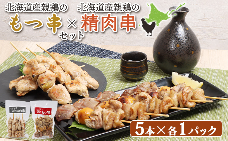 もつ串 鳥精肉串 各5本 計10本 オンライン 申請 ふるさと納税 北海道 恵庭 モツ串 モツ 鶏もつ やきとり 焼き鳥  鶏肉 炭火焼き 惣菜 おかず おつまみ 居酒屋 家呑み 簡単調理 時短 冷凍 恵庭市【810009】