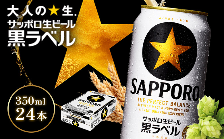 サッポロ黒ラベル350ml×24本 | サッポロ黒ラベル 黒ラベル サッポロ サッポロビール ビール 生ビール お酒 アルコール 北海道醸造 麦芽 うまみ 後味 爽やか 泡 鮮度 お取り寄せ 北海道 恵庭市 恵庭【930040011】