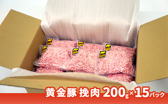 伊達産黄金豚 挽肉 3kg【200g×15パック】 普通挽き