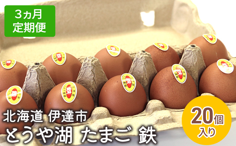【3ヵ月 定期便】 北海道 伊達市 とうや 卵 鉄  20個 入り たまご