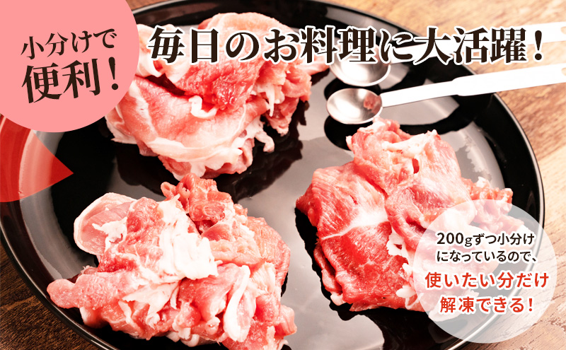 ＜3ヶ月連続お届け＞伊達黄金豚のジューシーな切り落とし肉 2kg【200g×10パック】三元豚  豚肉 ぶた肉 スライス 小間切れ 小分け 冷凍