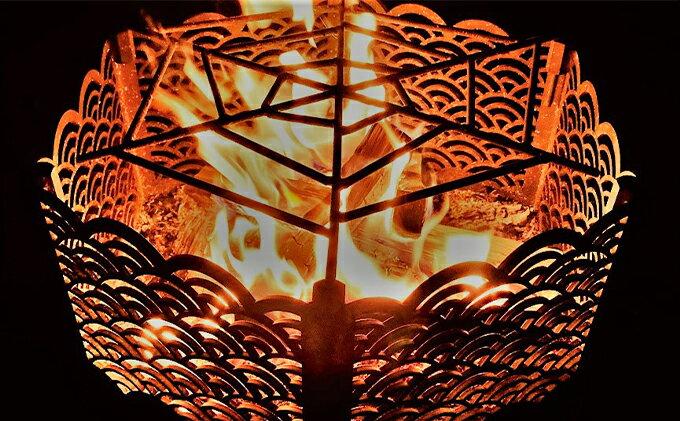 和テイストのアイアン焚き火台『青海波』