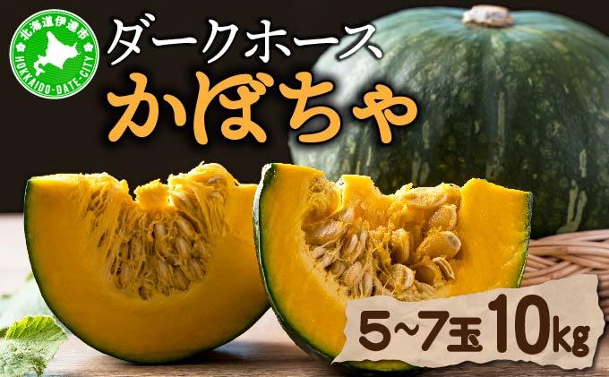 【 2026年 発送 】 先行予約 北海道 ダークホース かぼちゃ 5玉～7玉 約10kg【55250514】カボチャ 南瓜 伊達野菜 産地直送 新鮮 採れたて 甘い ホクホク 煮物 天ぷら スープ プリン 詰め合わせ セット 木須農園 送料無料
