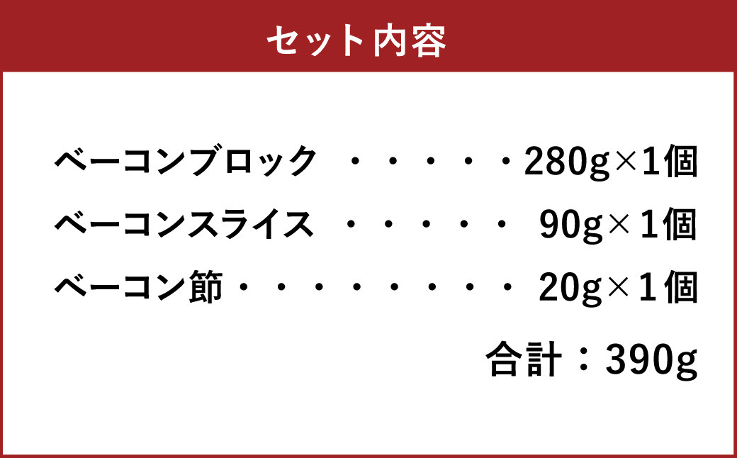 【簡易包装】薪･炭火仕上げベーコン･ベーコン節セット〈BS-1〉 合計：390g ベーコン節 ベーコン ブロック スライス ハム 熟成 スモーク パスタ リゾット サラダ 煮込み料理 チャーハン 【2026年5月上旬より順次発送開始】