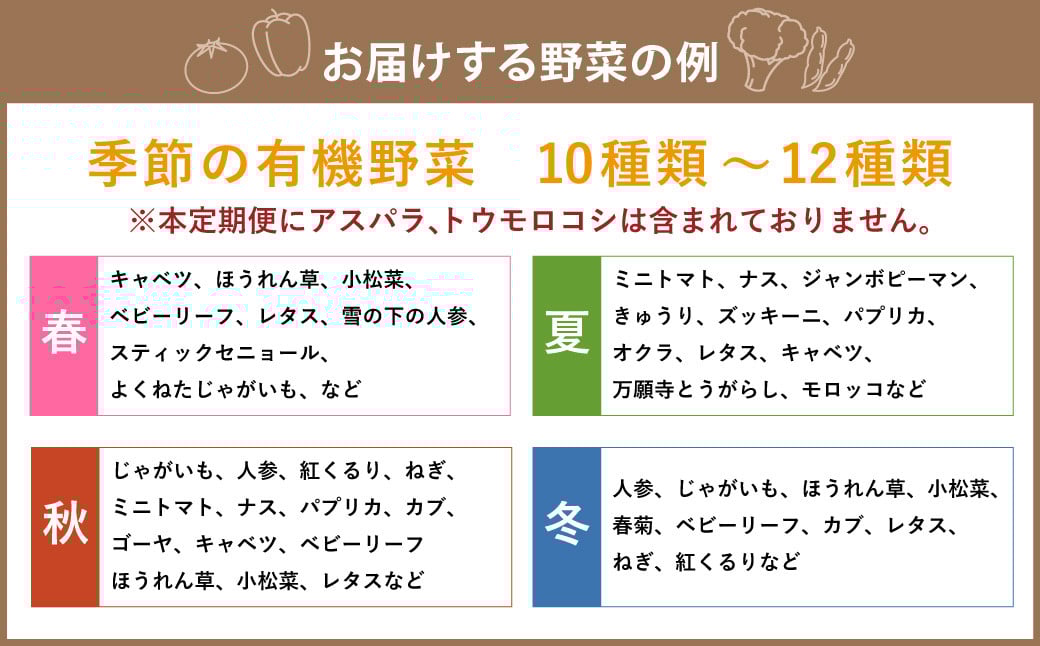 【12ヶ月定期便】有機JAS認定 季節の野菜 詰め合わせ〜有機野菜セットA〜 北海道 北広島市