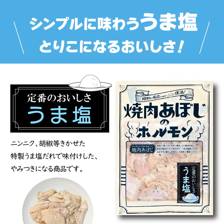 380004 焼肉あぼじのホルモン 5種食べ比べセット（スパイス・コク味噌・ピリ辛・うま塩・瀬戸内塩レモン）