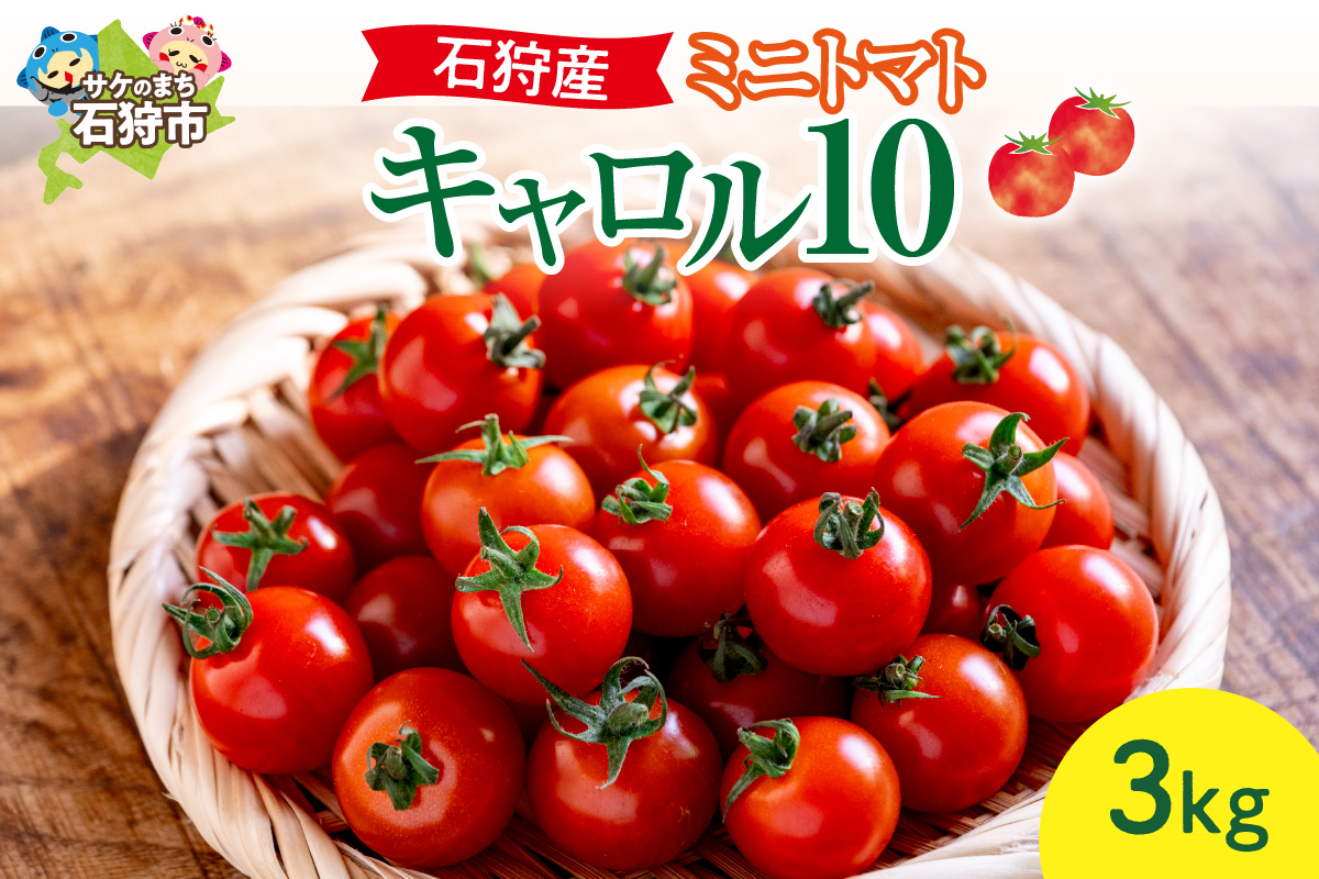 石狩産ミニトマト（キャロル10) 3kg【7月～9月発送】｜ 北海道産 野菜 トマト 北海道 石狩市