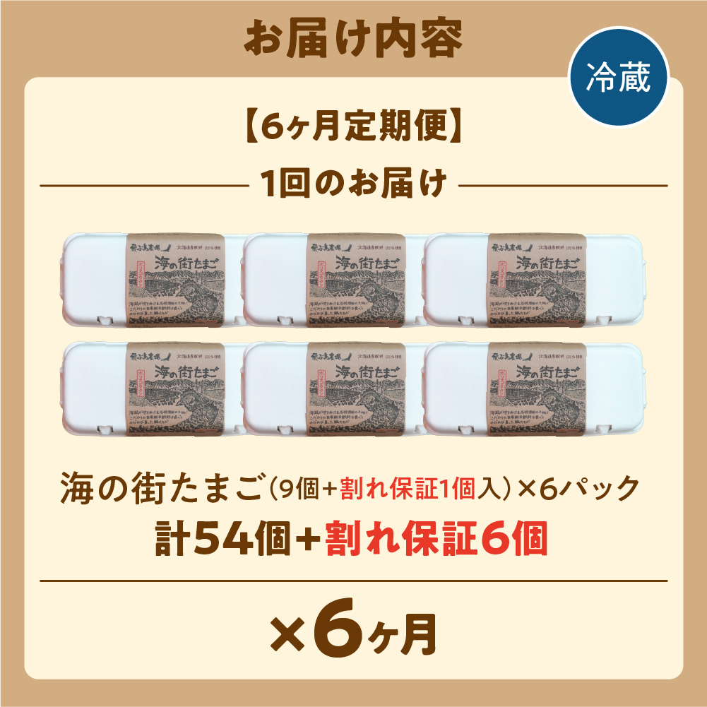 【定期便】飛ぶ鳥農場　海の街たまご　60個×6か月