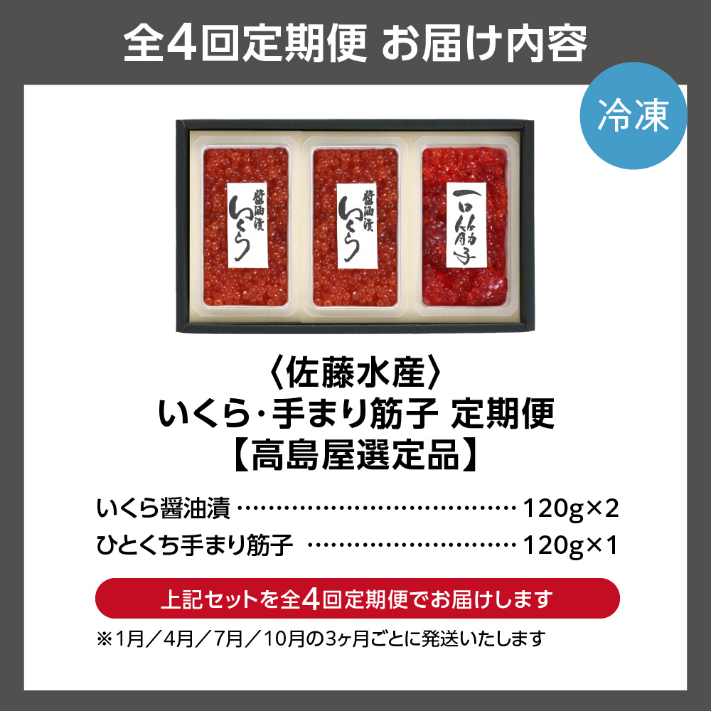 【定期便】【全4回】いくら・手まり筋子（1・4・7・10月の4回コース）