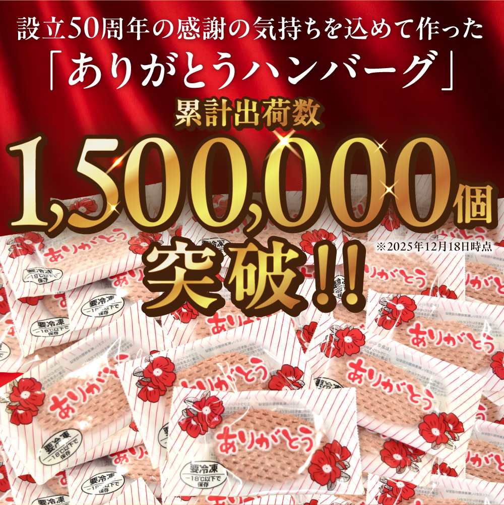 【冷凍したまま焼ける・北海道産牛100％】北海道産ビーフハンバーグ(ありがとう)(90g×6)