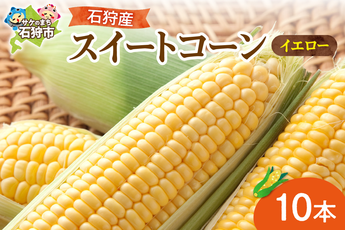 石狩産スイートコーン（色：イエロー） 10本【8月～9月発送】｜ 北海道産 とうもろこし 野菜 北海道 石狩市