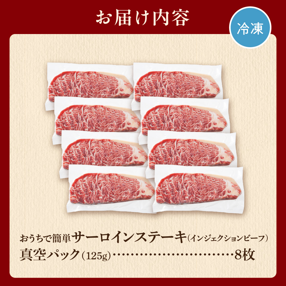 おうちで簡単サーロインステーキ（125ｇ×8）　｜ ホクビー ステーキ 牛肉 北海道 石狩市