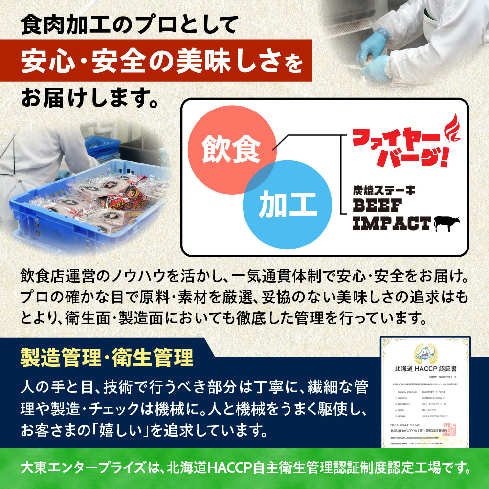 ファイヤーバーグ　焼成ミニハンバーグ25g×50個 ｜ お手軽 レンチン 惣菜 北海道 石狩市