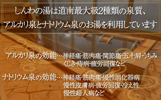 【源泉100％かけ流し】東前温泉 しんわの湯　温泉入浴回数券（10枚綴り） HOKAA004