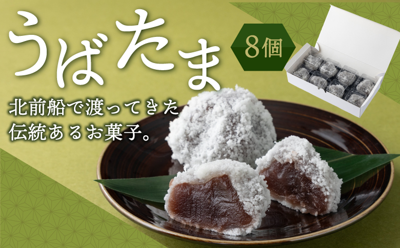 うばたま 8個 小分け 個別 北洋堂 モチモチ食感 求肥製法 あんこ こしあん 餡 こし餡 黒糖 お菓子 老舗 銘菓 和菓子 スイーツ お茶請け おもてなし おやつ お取り寄せ グルメ 北海道 松前町 MATH003