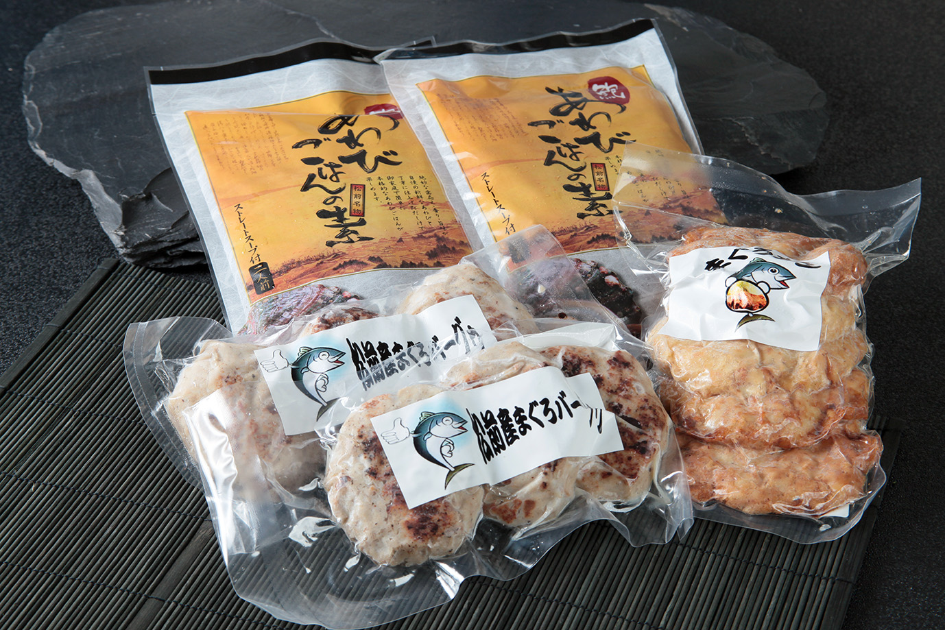 あわびご飯の素とまぐろバーグ＆カツセット、新商品＝にんにくみそのセット  MATC003