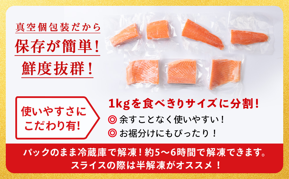 トラウトサーモン 2㎏ 小分け 刺身 サーモン 鮭 海鮮 魚 さけ＜三洋食品＞