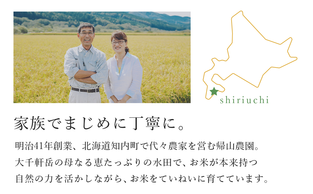 【新米発送】ゆきむつみ 1合（150g）×2袋 国産 北海道 北海道米 知内 帰山農園 北海道産 ゆきむつみ 特別栽培米 特別栽培農産物