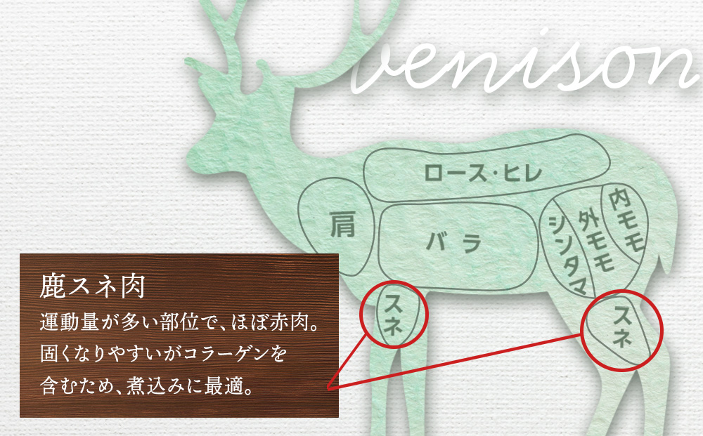 知内町産蝦夷鹿[スネ]　1kg