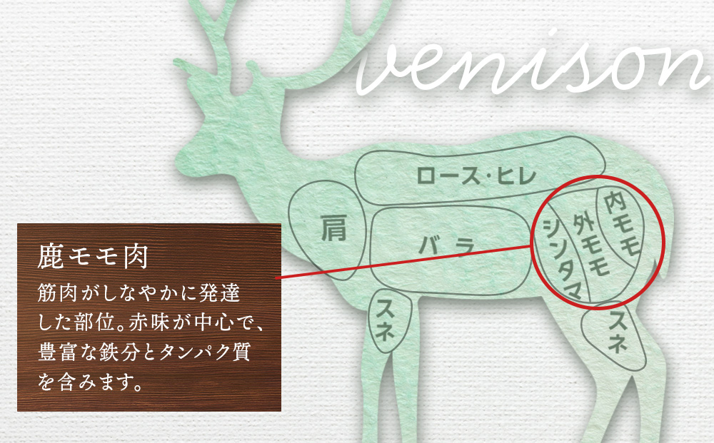 知内町産蝦夷鹿[外もも]　500g