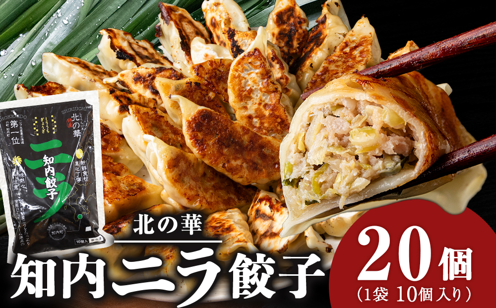 知内ニラ餃子（10個入り）2袋【知内観光協会】