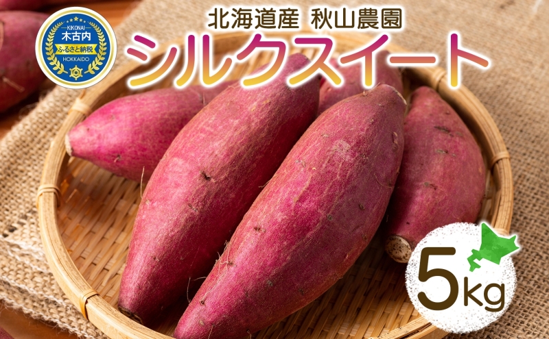 【 ふるさと納税 】 北海道産 さつまいも 5kg シルクスイート サツマイモ 北海道 芋 いも 野菜 やさい 新鮮 採れたて 甘い しっとり 焼き芋 煮物 大学芋 天ぷら 常備菜 旬 秋野菜 産地直送 送料無料 お届け：2024年10月上旬～11月中旬まで【 木古内町 】