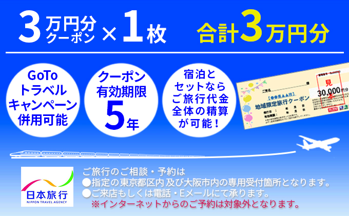 日本旅行　地域限定旅行クーポン【30，000円分】
