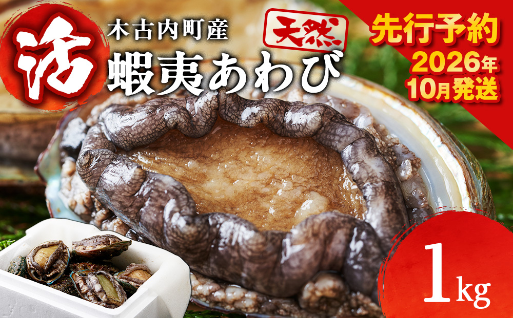 【2026年10月以降発送】活あわび1kg　木古内産　