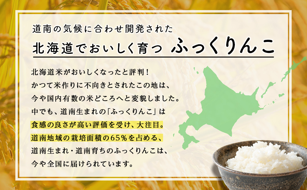 令和７年産！【3ヵ月定期便】北海道 木古内町 ふっくりんこ 15kg 家計応援米
