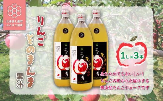 無添加 りんご果汁100% 1L×3本セット りんごジュース ストレート果汁 NAJ002