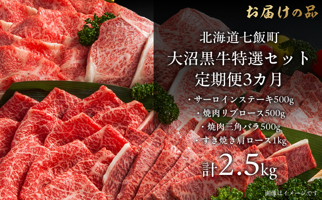 定期便セット定期3カ月　大沼黒牛の特選セット NAM059