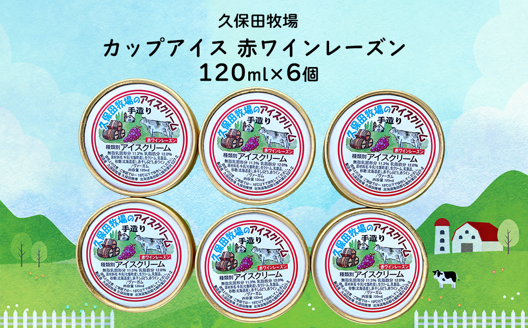 カップアイス　赤ワインレーズン 120ml×6個 NAP014
