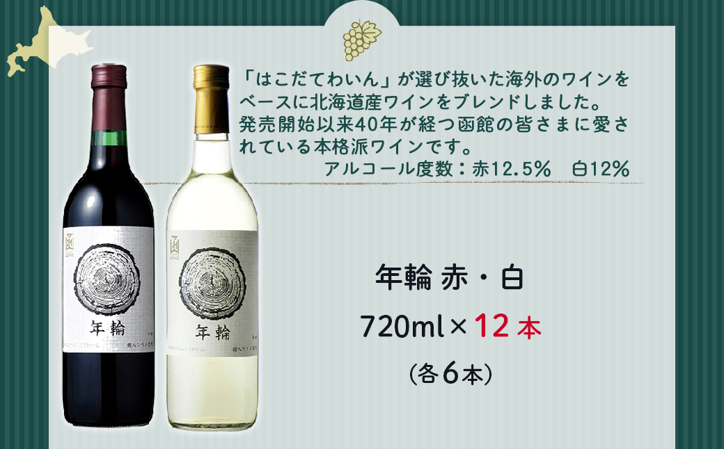 年輪　720ml　飲み比べ12本セット（赤6本・白6本） NAX014